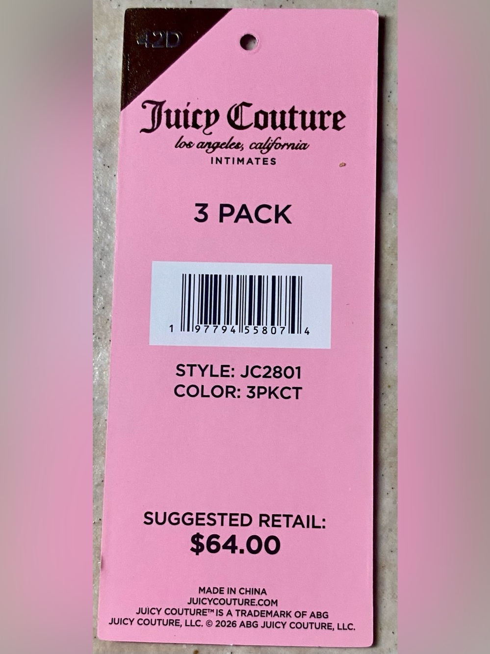 Juicy Couture NWT 3 Pack classic padded push-up T-shirt bras size: 42D